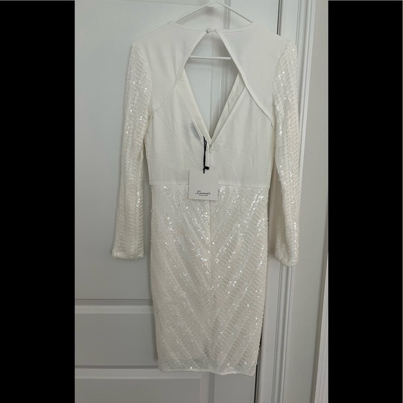 Lumier By Bariano long sleeve sequin dress sz. S white NWT - Picture 3 of 6